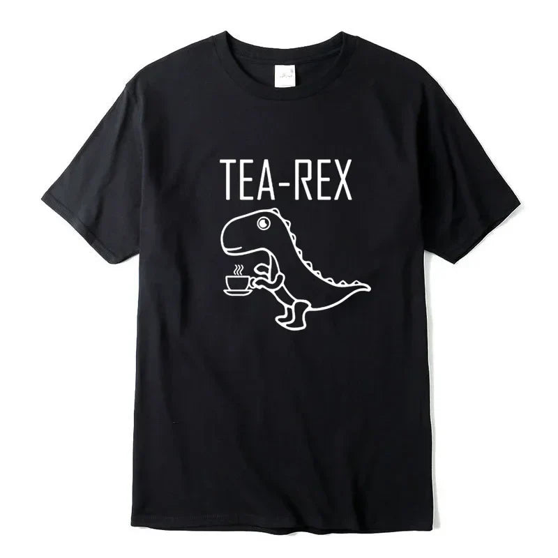 Summer Casual Men's T-shirt Top Quality Cotton Blend Cool Funny Dinosaur Design Printing O-neck For Men T-shirt Male Tee Shirts