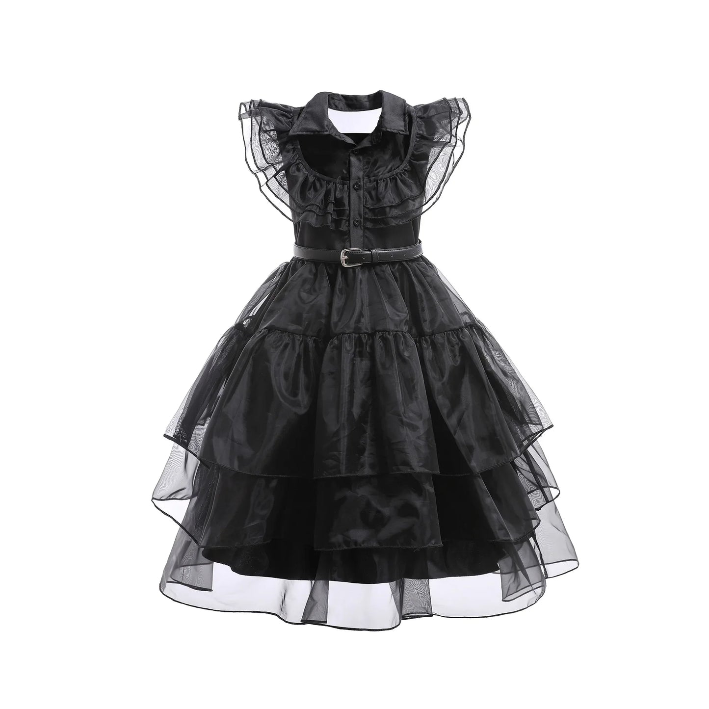 Wednesday Cosplay For Girls Costume Movie Addams Dresses for Girl Kids Mesh Party Dresses Halloween Carnival Costumes 4-12Yrs