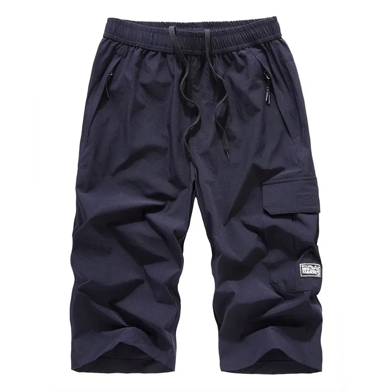 Mens Summer Shorts 2024 Large Size 5xl 6XL 7XL 8XL Quick Dry Breeches Bermuda Male Elastic Stretch Zipper Pocket Long Short Men