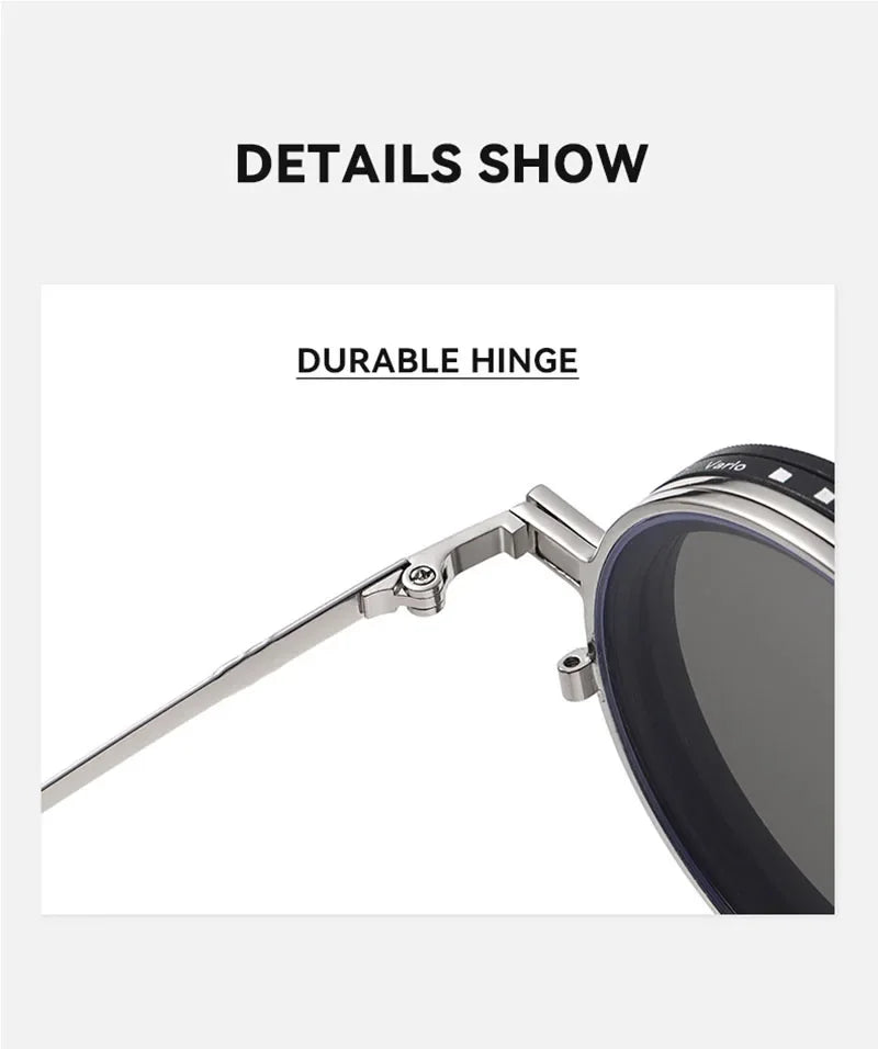 High Quality Magnetic Clip ND9 Rotating Adjustable Dimming Polarized Sunglasses Prescription Available Fishing Shades UV400