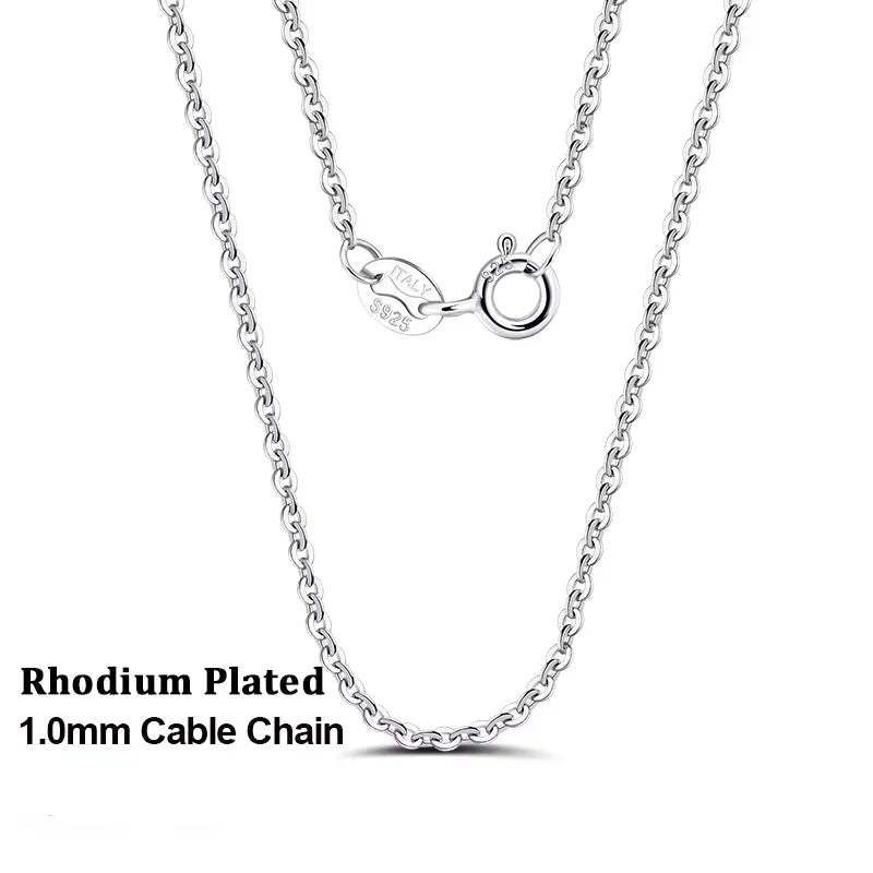 18K Gold 925 Sterling Silver Fashion Cable Link Chains Necklace for Women Thin Neck Chain Accessories Jewelry SC06