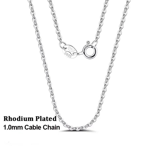 18K Gold 925 Sterling Silver Fashion Cable Link Chains Necklace for Women Thin Neck Chain Accessories Jewelry SC06