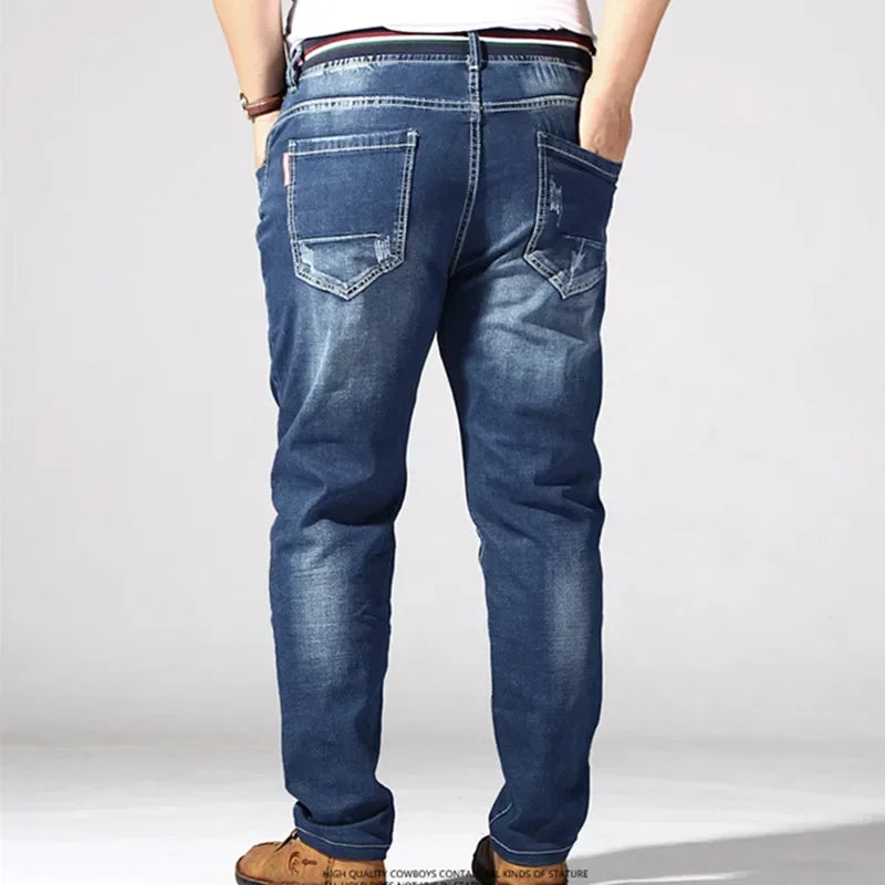 Distressed Extra Large Jeans For Men Stretch Denim Trousers 6XL 7XL 8XL Big Plus Size Mens Ripped Pants 160KG Male Elastic Jean