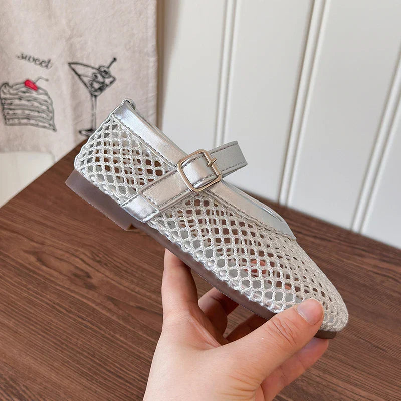 Summer Girl's Sandals Hollow Out Hook-loop Casual Chic Kid's Flat Shoe Solid Colors Anti-slip Daily Versatile Children Shoes