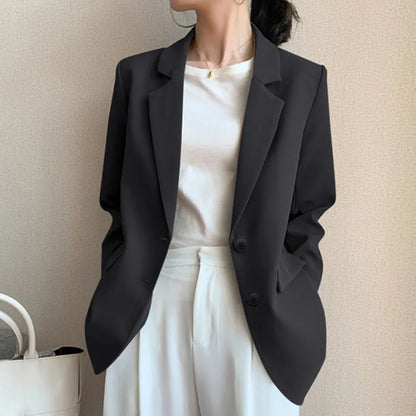 New Solid Color Blazer Coat Female Spring Autumn  Fashion Suit Jacket Ladies 2026  Advanced Long Sleeves Casual Tops Outwear