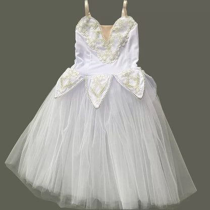 Girls' Ballet Dress Elegant Tulle Performance Leotard with Puffy Skirt for Dance Competitions & Recitals Contemporary Outfit
