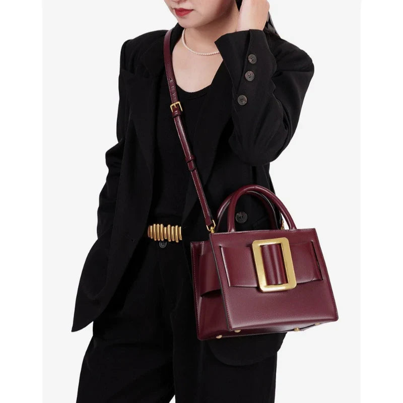 Chic Buckle Handbag Women 2026 New High Quality Trend Exquisite Luxe Shoulder Bag Distinctive Design Faux Leather Crossbody Bag