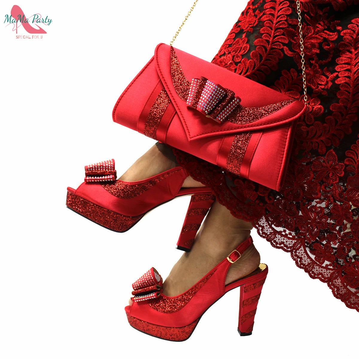 2021 Specials Design Black Color Nigerian Women Shoes and Bag Set High Quality Slingback Sandals with Appliques for Wedding