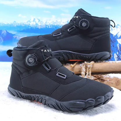 New Winter Booties Men Snow BareFoot Casual Shoes Outdoor Waterproof Work Shoes Warm Fur Men Ankle Shoes Snow Boots Plus Size 49