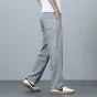High Quality Spring Summer Lyocell Men's Jeans Loose Straight Wide Leg Casual With Slant Pockets Trousers Male  Plus Size 40