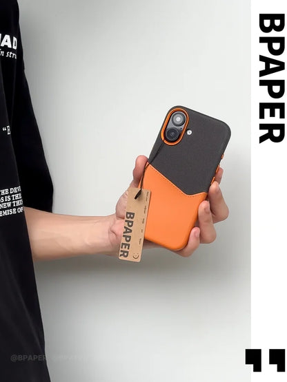 Case For iPhone 17 Pro Max Air Leather and Fabric Splicing Texture Card Insertion Magnetic Phone Cover For iPhone 17 Pro Shell