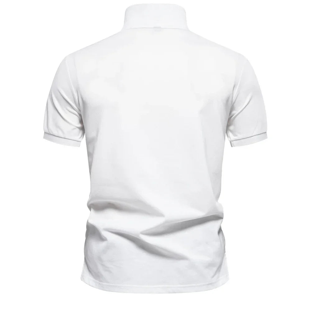 New Design Gradient Printed Cotton Blend Polo Shirts for Men Short Sleeve Summer Fashion Mens Polos