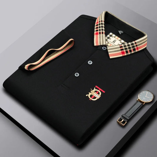 Fashion designer brand short sleeve men's polo shirt new lapel top high-end embroidery summer breathable casual Paul T-shirt