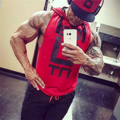 Mens Street Corner Pullovers Fitness Sport Sleeveless Hoodies Gym Bodybuilding Running Training Jogging Cotton Casual Sportswear