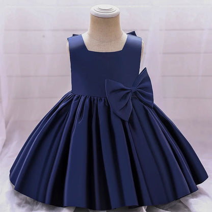 Big Bow Baby Girls Party Dress Toddler 1st Birthday Baptism Princess Kids Dresses for Girl White Wedding Prom Christmas Costumes