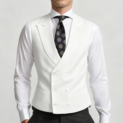 Men Vest Sky Blue Double Breasted Solid Waistcoat For Wedding Banquet Business Party Work Office Casual Daily Men Suit Vest