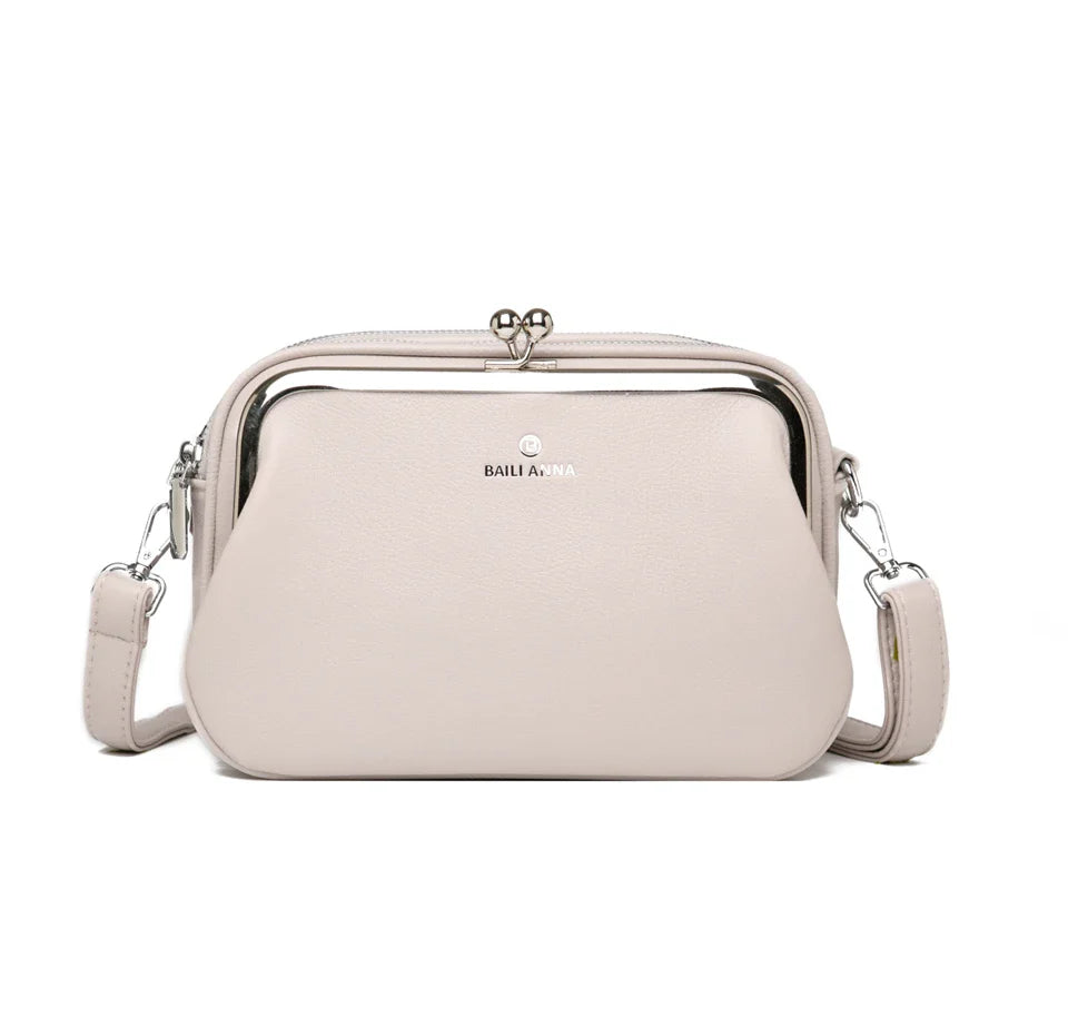 Elegant Shoulder Bag for Women Soft Leather Crossbody Bags Designer Multiple Pockets Messenger Bag Ladies Purses and Handbags