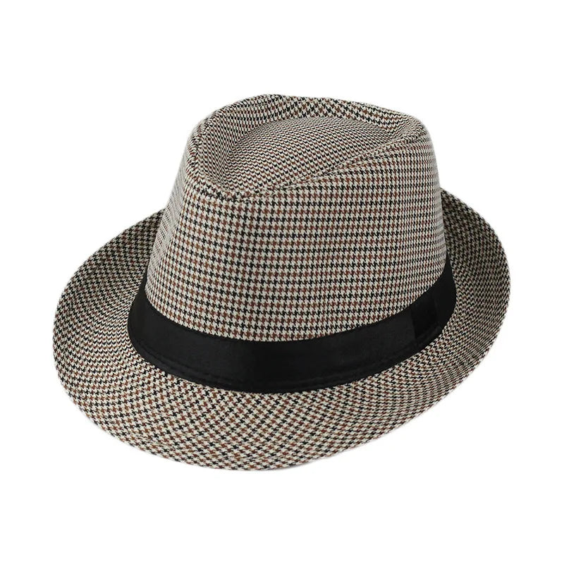 Summer Fedoras for Men Middle old aged Cap Linen Panama Solid  Jazz Hat Cowboy  Men's Women's  British Party Sun Hat