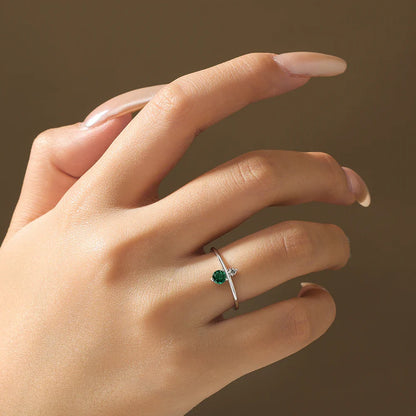 Fashion Trend Lab Zambian Emerald Engagement Ring For Women S925 Sterling Silver Zircon Rings Anniversary Jewelry Gifts