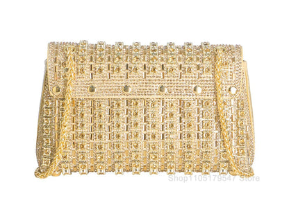 Multi-color Square Evening Bag Clutch Luxury Shoulder Bag Hand Armpit Chain Wedding Party Rhinestone Elegant Exquisite Handbag