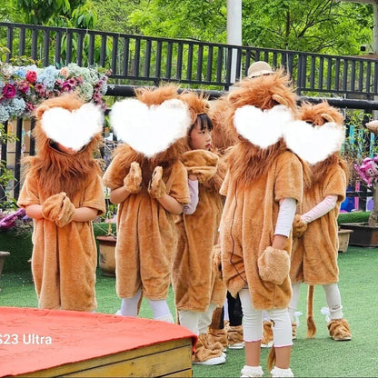 Child Deluxe Lion King Costume Baby Kid Adult Furry Animal Carnival Party Halloween Cosplay Costume Fancy Movie Role Jumpsuit