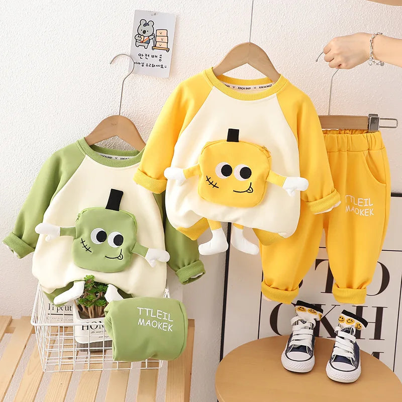 New Spring Autumn Baby Boys Clothes Suit Children Girls Fashion T-Shirt Pants 2Pcs/Sets Toddler Casual Costume Kids Tracksuits