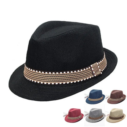 Summer Fedoras Spring and Summer Korean Party Jazz Hat Cotton Linen Top Hat  for Buchet Hat Panama Cap