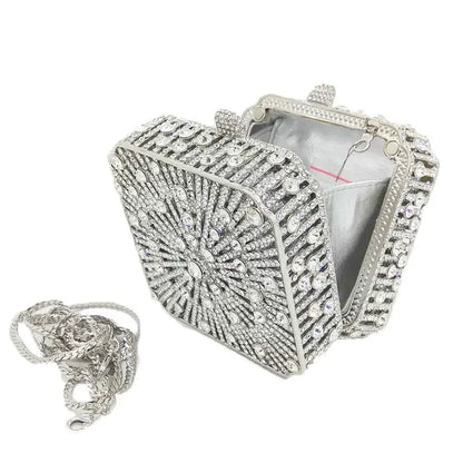 Crystal Women Evening Clutch Bag Wedding Bridal Minaudiere Box Rhinestone Handbags and Purses