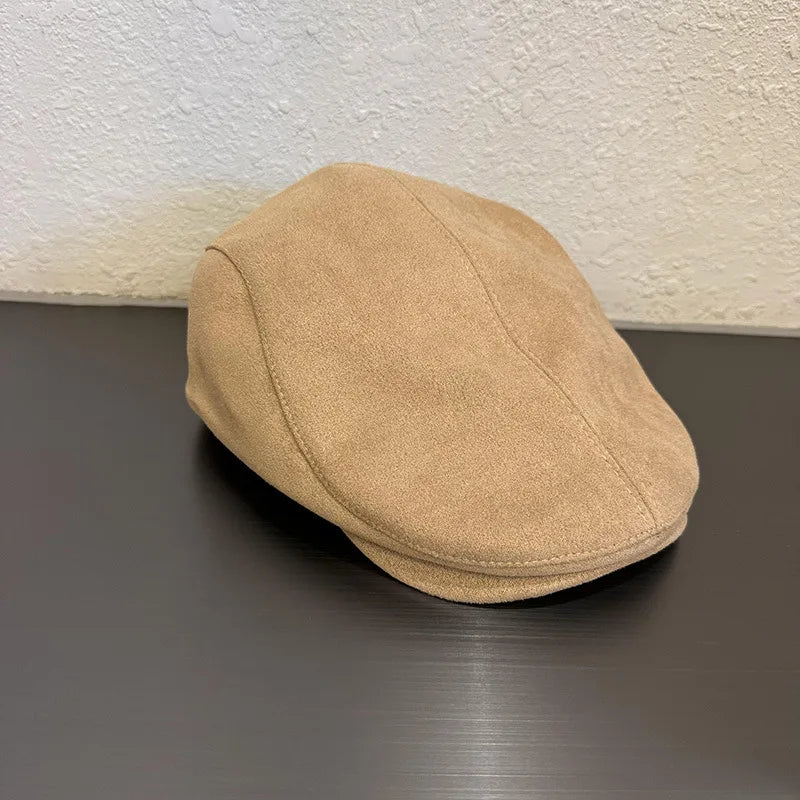 Chamois Leather Berets Women Spring Autumn Winter Berets Adjustable Y2k Forward Hat Korean Style Flat Newsboy Cap Spicy Girls