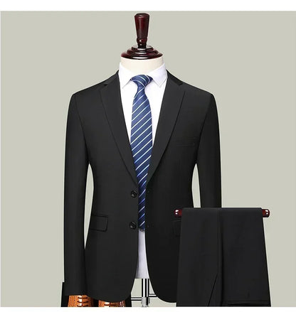 S-8XL Blazer New Men's Fashion Business Solid Color British Style Professional Work Groom Wedding Dress Best Man Blazer Jacket