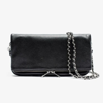 Luxury Design Bag for Women Fashionable Black Leather Ladies Crossbody Bag 2026 New Style Retro Single Shoulder Envelope Bag