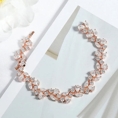 16.8-20.4CTTW Luxury Water Drop Moissanite Bracelet Wedding Female Jewelry Full Diamond Sterling Silver Bangle Plated 18K