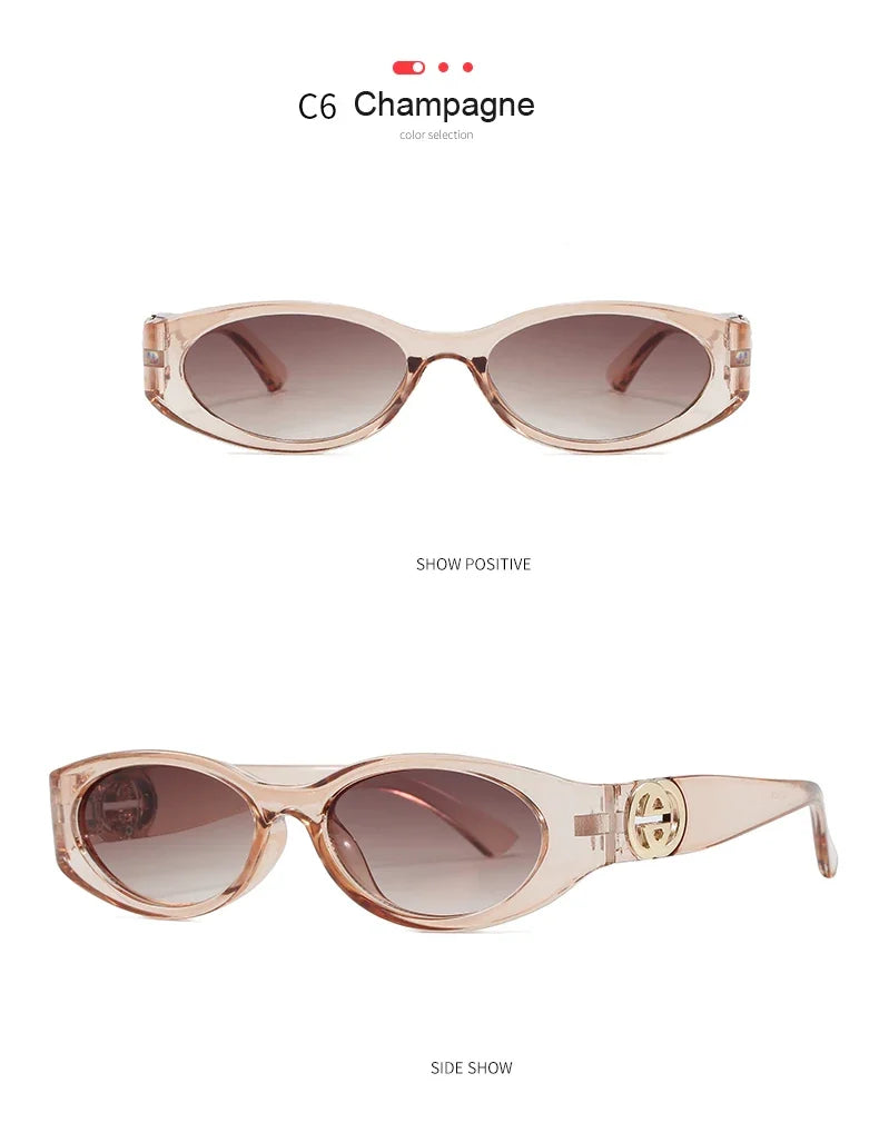 Cycling New Fashion Small Oval Sunglasses Vintage Men Women Personlity Small Frame Shades Sun Glasses Latest Popular UV400