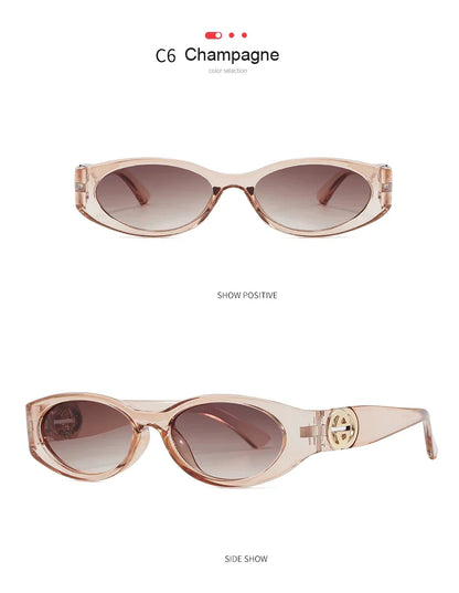 Cycling New Fashion Small Oval Sunglasses Vintage Men Women Personlity Small Frame Shades Sun Glasses Latest Popular UV400