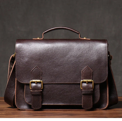 Retro Real Leather Messenger Bags Men and Women Shoulder Bag Natural Cowhide Crossbody Casual Handbag Luxury Cambridge Bags