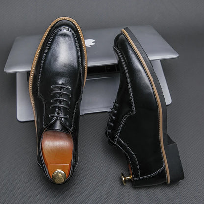 Hot Selling Pointed Dress Shoes Europe America Casual Versatile Men's Low Top Shoes High-end Banquet Office Men's Business Shoes