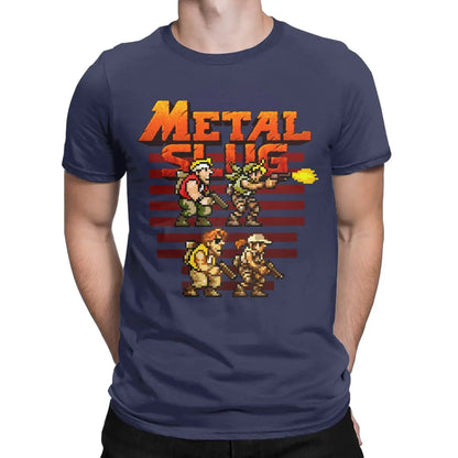 Metal Slug Pixel Fan pixel art arcade game retro gamer video games Men's shirt Cotton Tees Short Sleeve T Shirt Printed Clothing