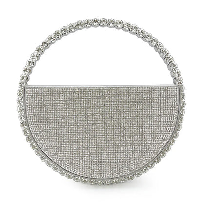 New niche round set diamond shaped handbag, socialite rhinestone banquet bag, French dress evening bag, crossbody dinner bag