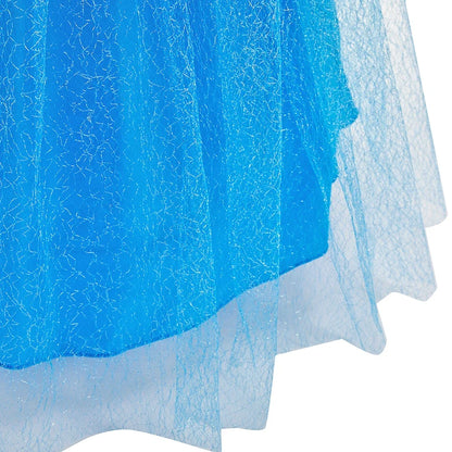 Children Carnival Blue Sequins Elsa Cosplay Dress Girls Elegant Blue Princess Costume Kids Halloween Birthday Party Clothes