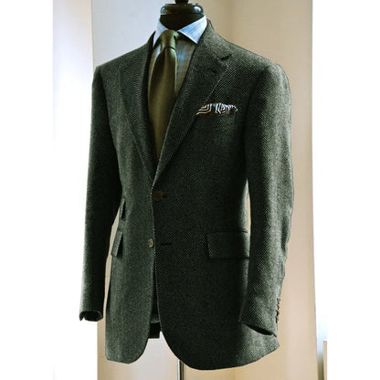 Men's Herringbone Blazer Suit Collar Slim Jacket Casual Fashion Jacket 3 Pocket Workwear Men's Summer Suits Formal Man Jackets