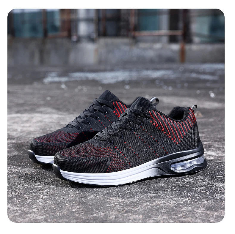 Lightweight Safety Shoes Women Men Air Cushion Work Sneakers Steel Toe Shoes Construction Safety Boots Anti-smash Work Shoes