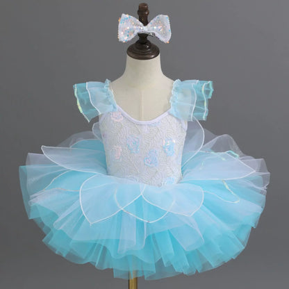 Children's Day Dance Dress Girl Ballet Princess Summer Dresses Girls Ballet Sequins Outfit Kids Clothes Vestidos Birthday Gift