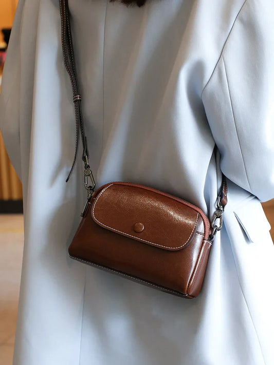 mini small genuine leather vintage bag Crossbody Bag luxury mobile phone shoulder bag  women mobile bag for women