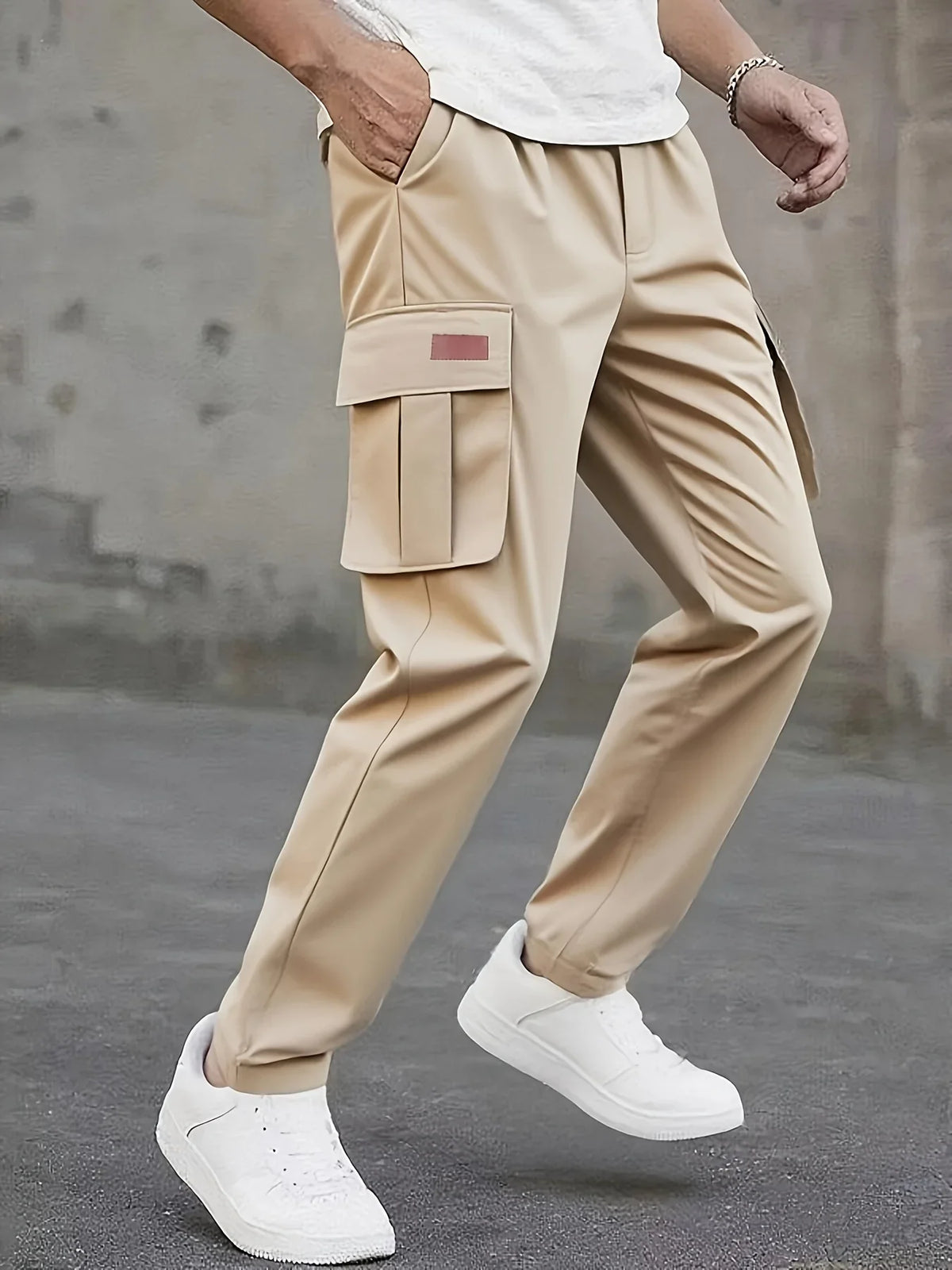 2026 Amazon Summer New Men's Work Pants European and American Independent Station Drawstring Multi Pocket Casual Pants