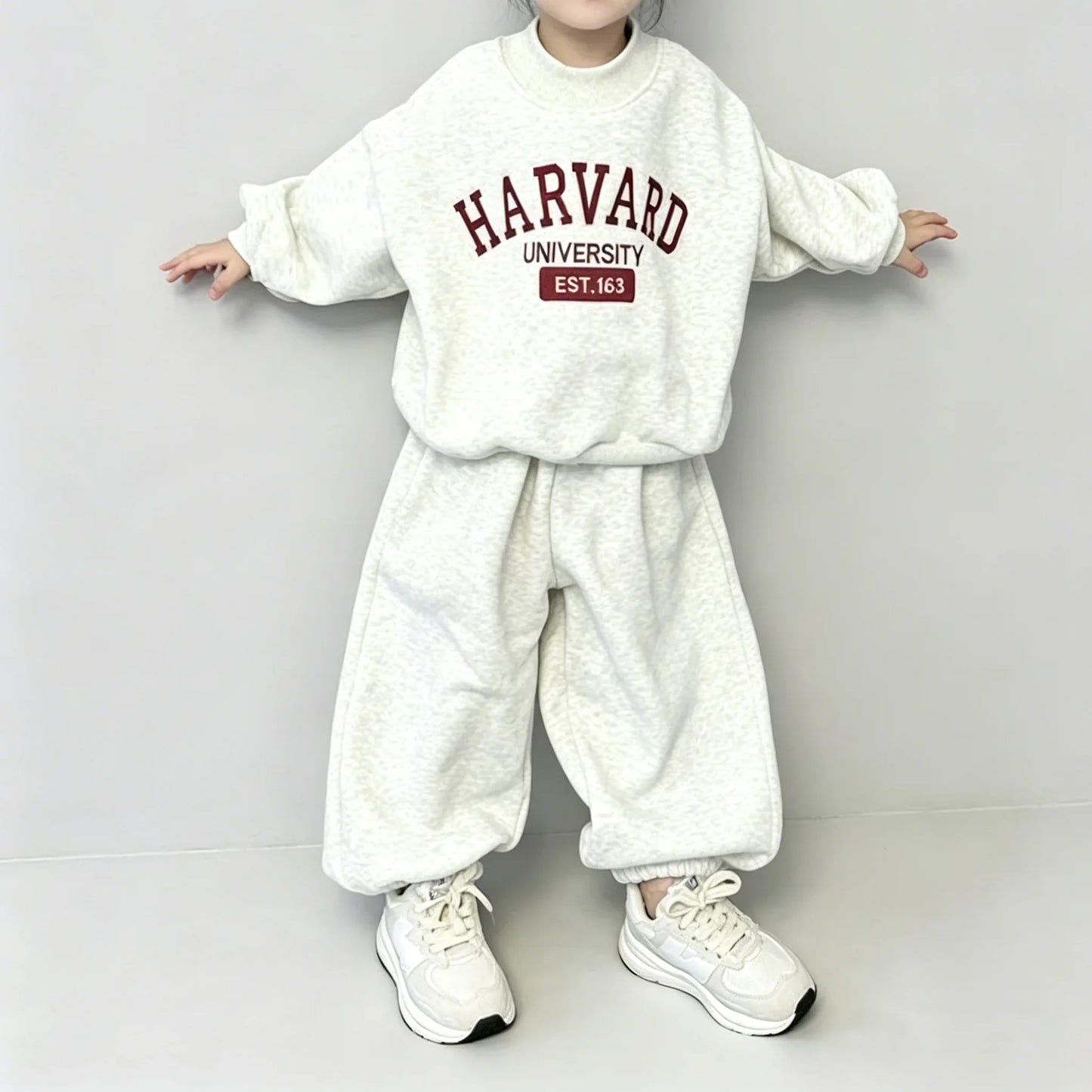 Children Clothing Sweatshirt Sets Autumn Baby Boys Girls Fashion Simple Letter Print Pullover Top+Pants 2PCS Suit Kids Tracksuit