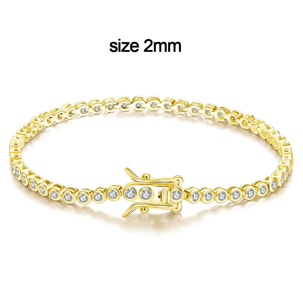 D VVS1 Round Moissanite Tennis Bracelet Original s925 Sterling Silver Plated 18k Gold with GRA Bracelets for Women Man