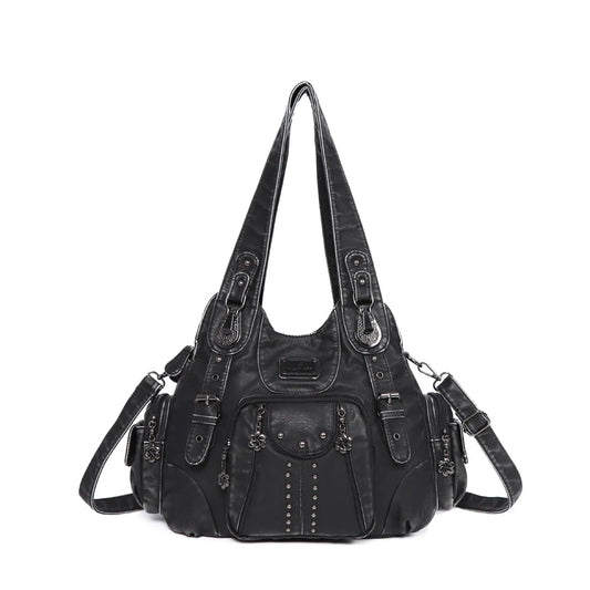 Women's Fashion Shoulder Bag PU Leather Handbag Large Capacity Satchel Vintage Female Shoulder Bag Phone Pouch