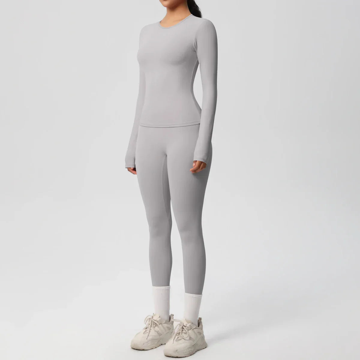 2 PCS Sportswear Yoga Set Gym Clothes Yoga Suits For Women Fitness Set Tracksuits Sports Long Sleeve Crop Top Gym Leggings