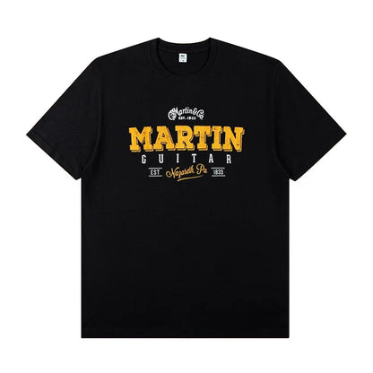 Martin Martin Guitarist Costume Rock Band T-shirt Men's Short Sleeve Instrument Print Cotton T-shirt Summer Clothing Tops Tee