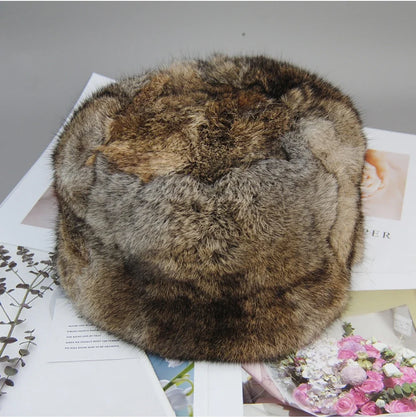 2026  Unisex Winter Russian Outdoor 100% Genuine Rabbit Fur Caps Warm Real Rabbit Fur Bomber Hat Natural Quality Rabbit Fur Hats